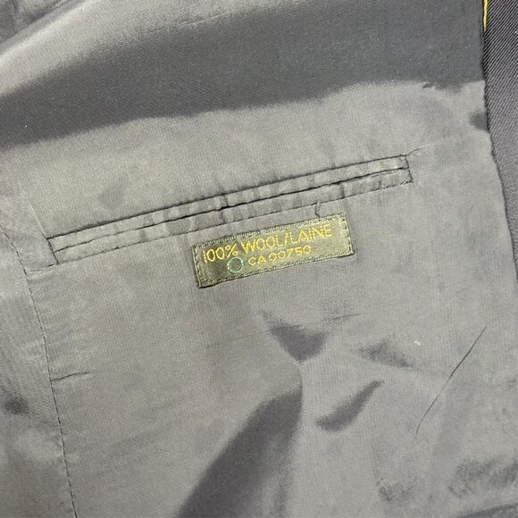 Garverys Cambridge Belair Blazer Patch Pockets Wool Sport Coat England Blue 44R - Picture 12 of 13